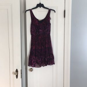 Pink/purple animal print mini dress